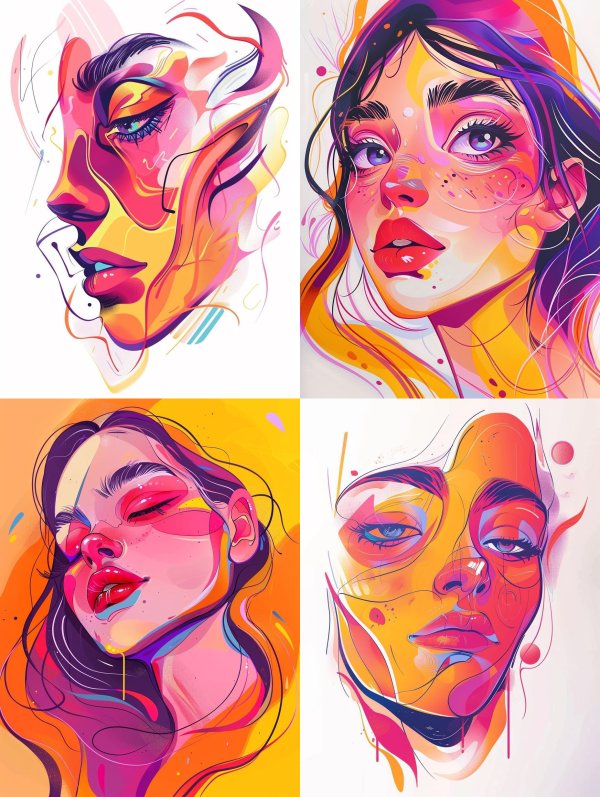Neon Fluidity Ethereal Portrait