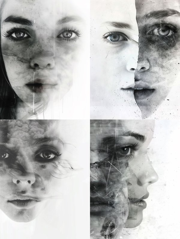 Ethereal Monochrome Gaze