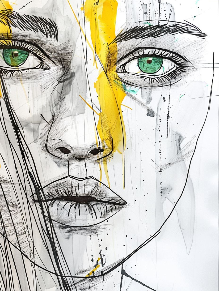 Fragmented Urban Portrait Sketch
