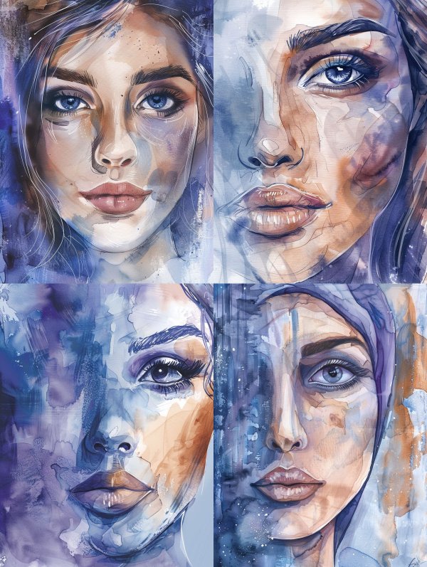 Ethereal Watercolor Portrait Study