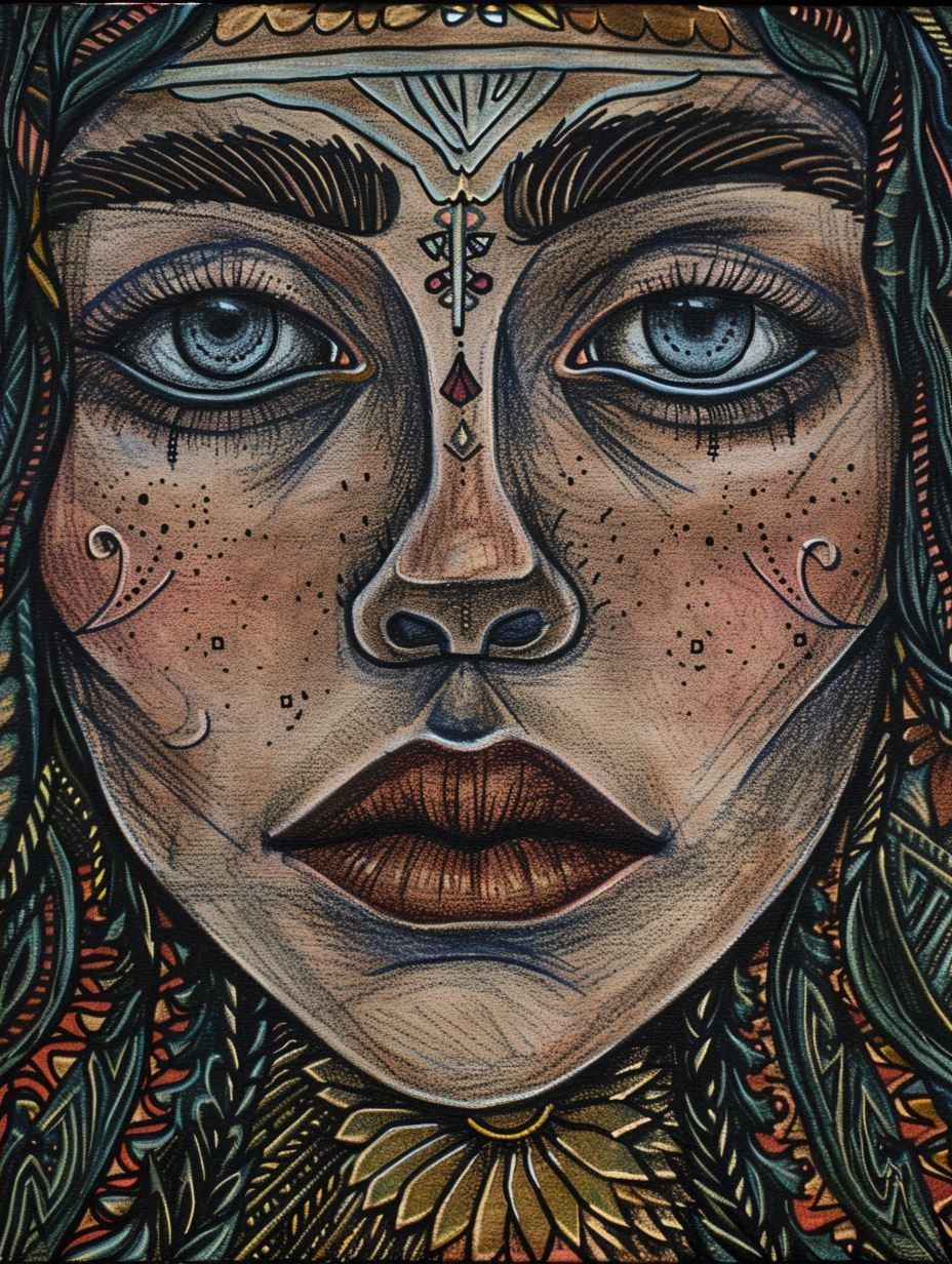 Mystic Folk Art Portrait