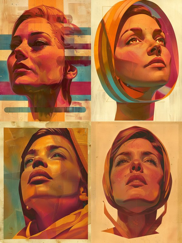 Fragmented Warmth Digital Portrait