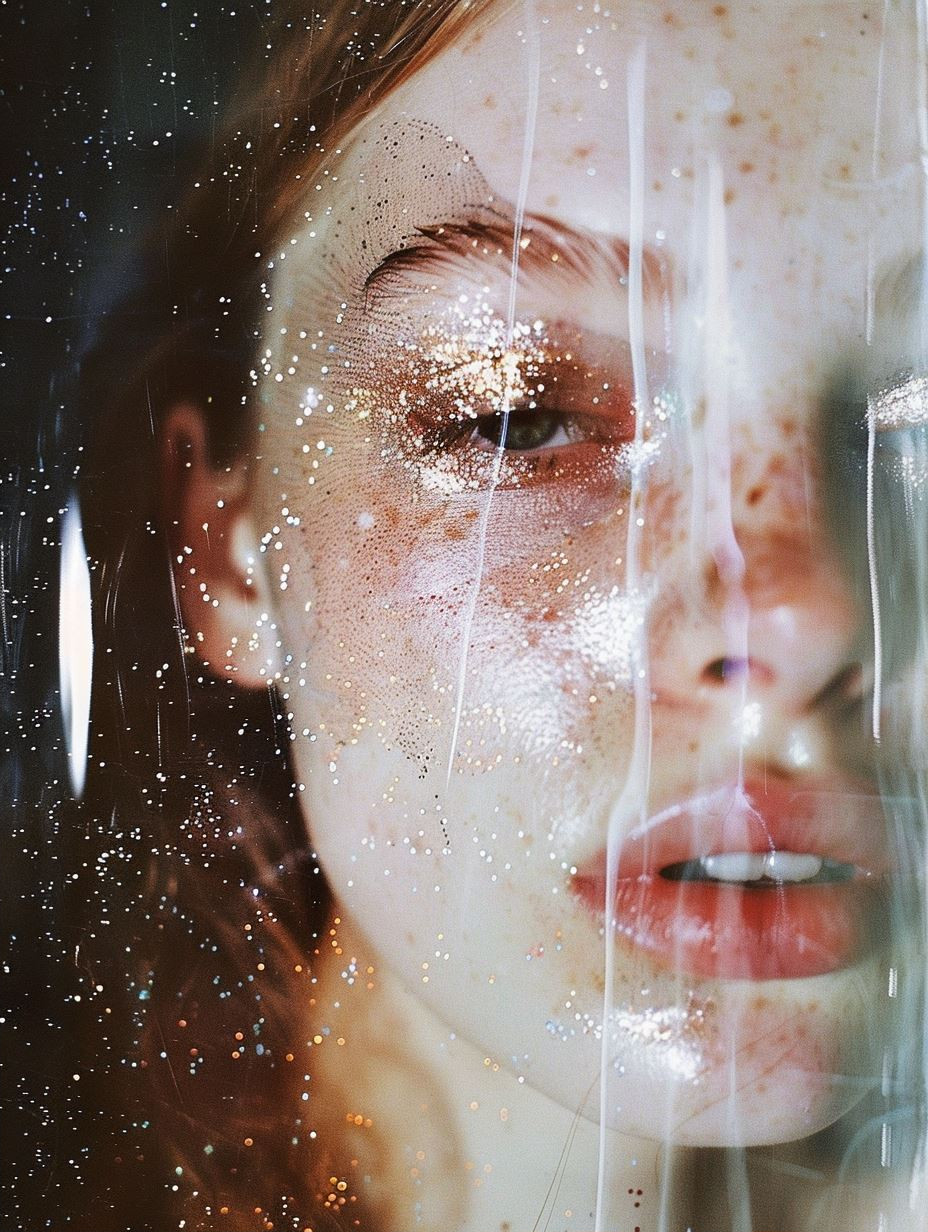 Fragmented Beauty in White Paint