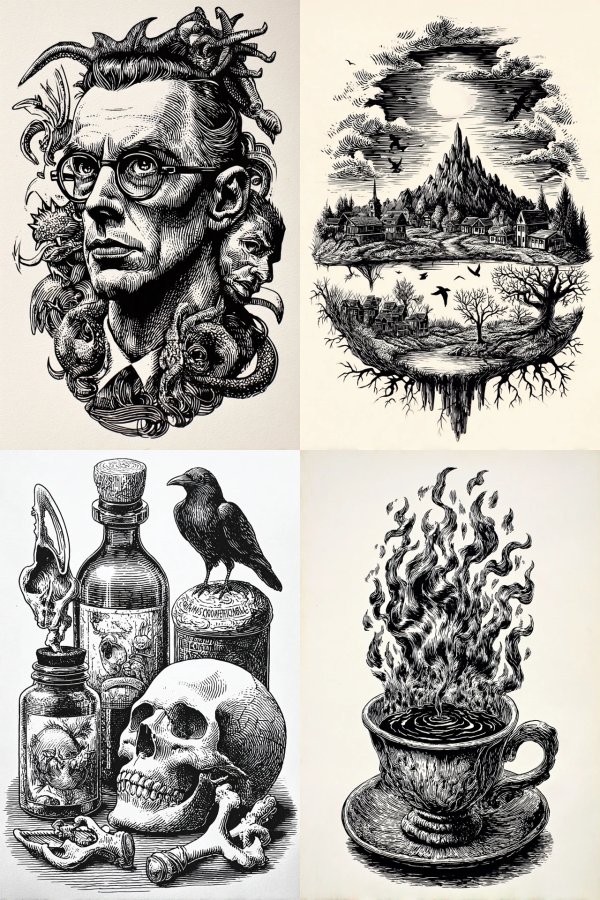 Ink Surrealist Portrait