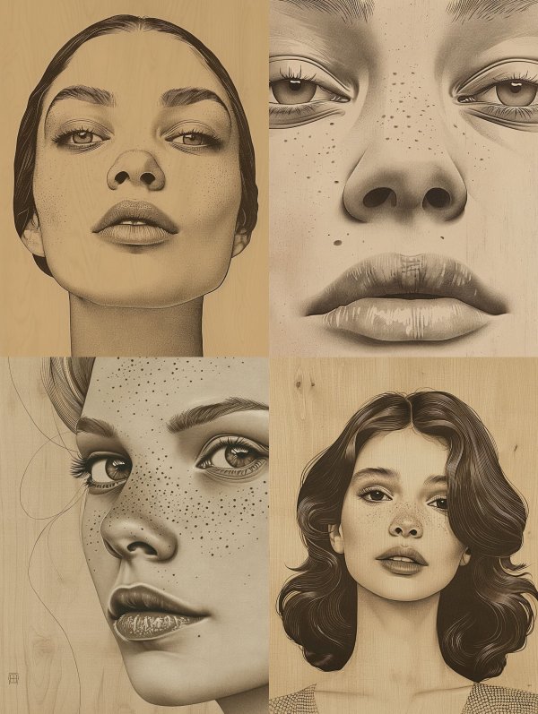Wooden Stipple Portrait
