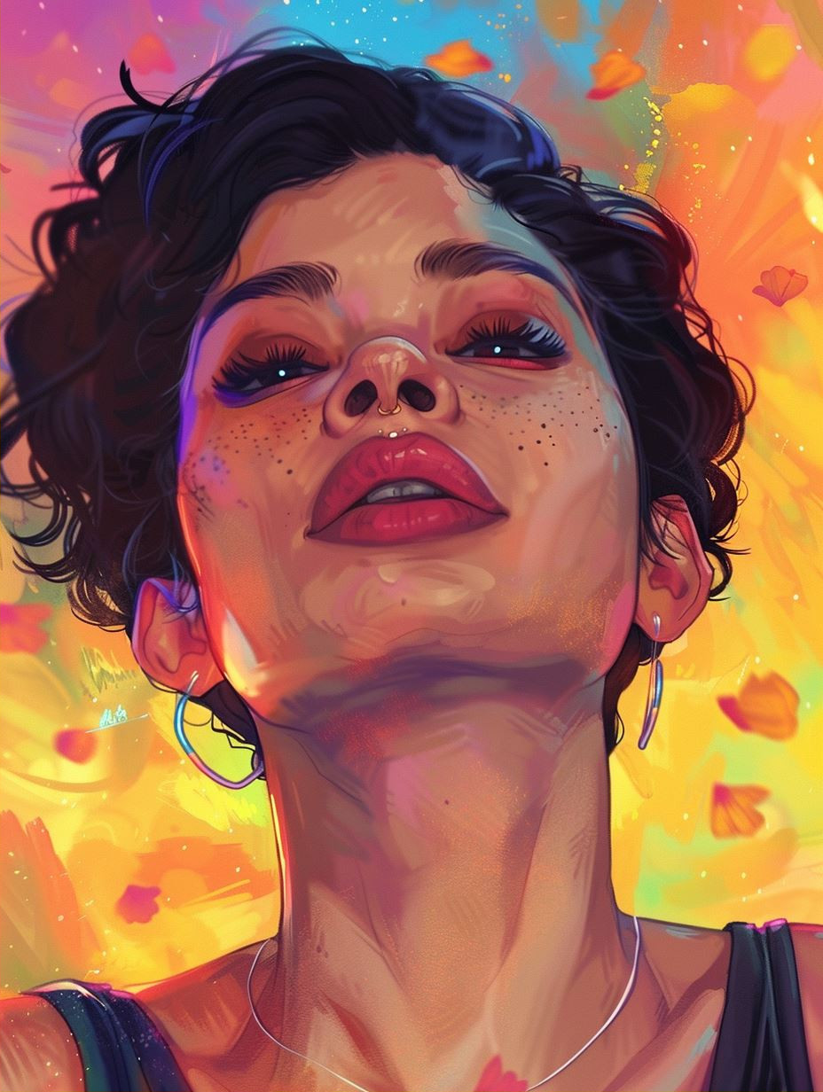 Vibrant Neon Portrait