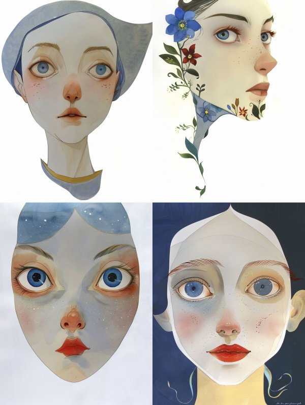 Ethereal Porcelain Gaze