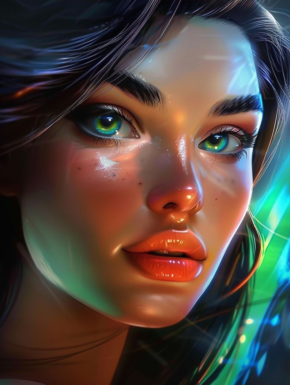 Neon Glow Ethereal Portrait
