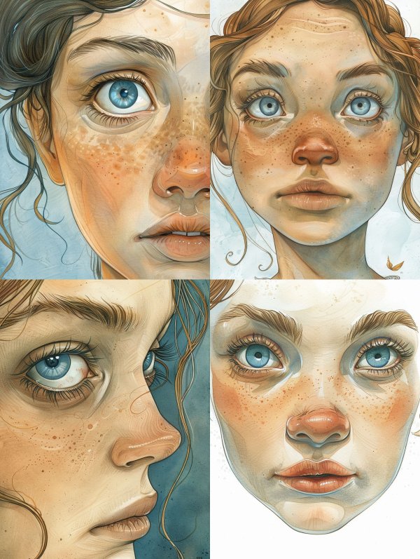 Ethereal Gaze of Sun-Kissed Freckles