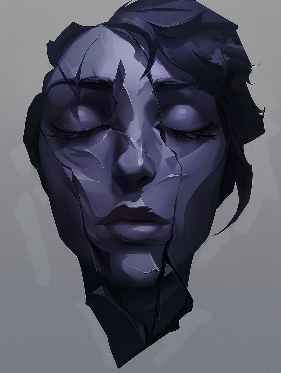 Fragmented Soul in Violet Hues - Image 1