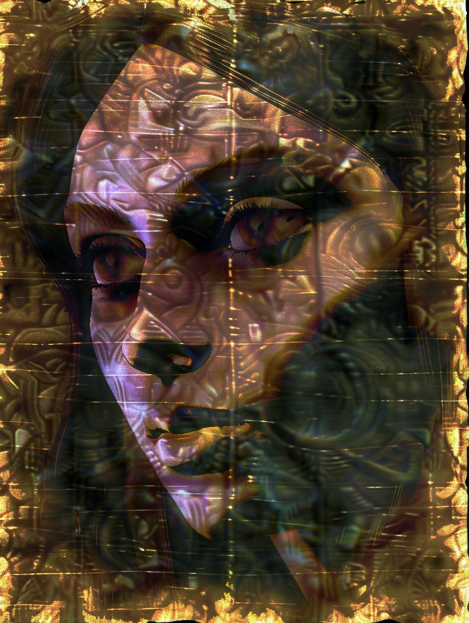 Gilded Digital Fragmented Portrait