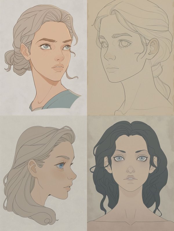 Soft Ethereal Character Concept Sketches