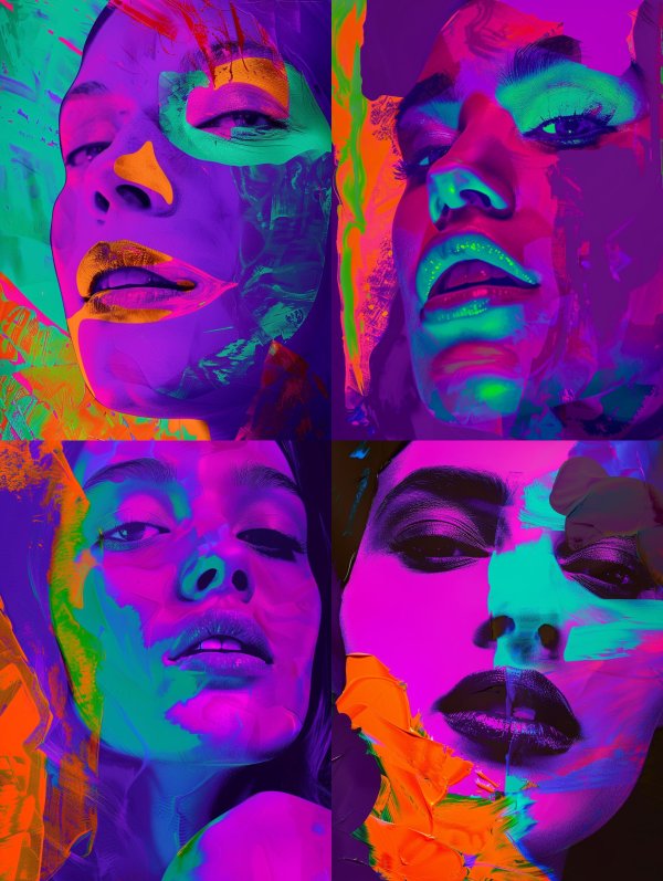 Neon Prism Portrait Fusion