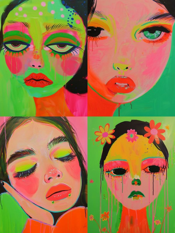 Neon Dreams Surreal Portraiture