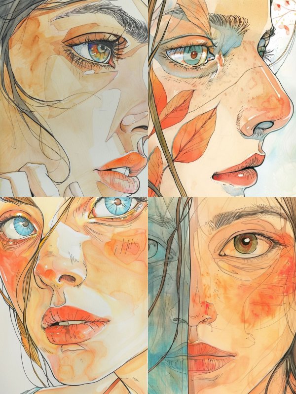 Ethereal Watercolor Portrait Study