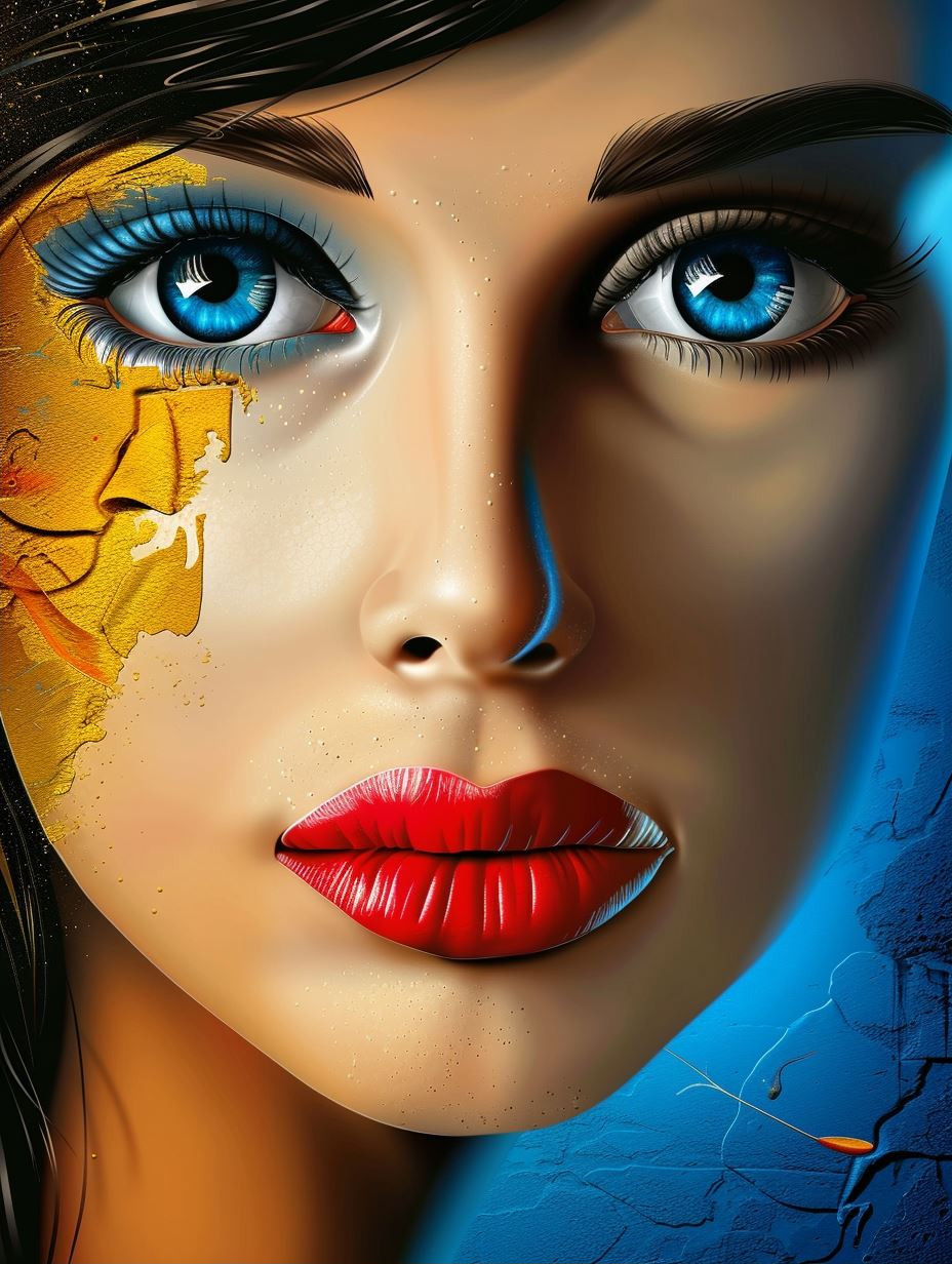 Fragmented Beauty in Surreal Contrast