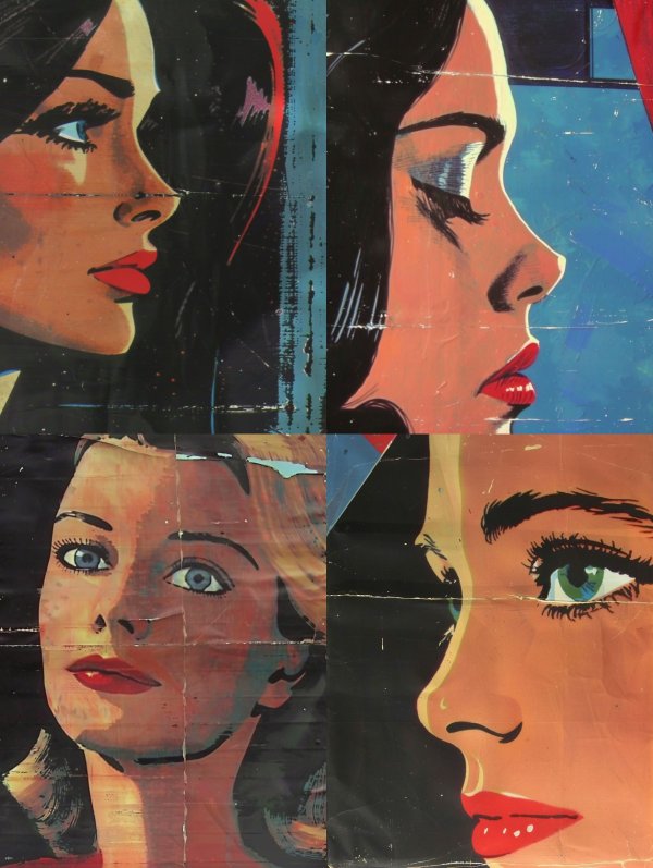 Vintage Noir Pop Art Portrait