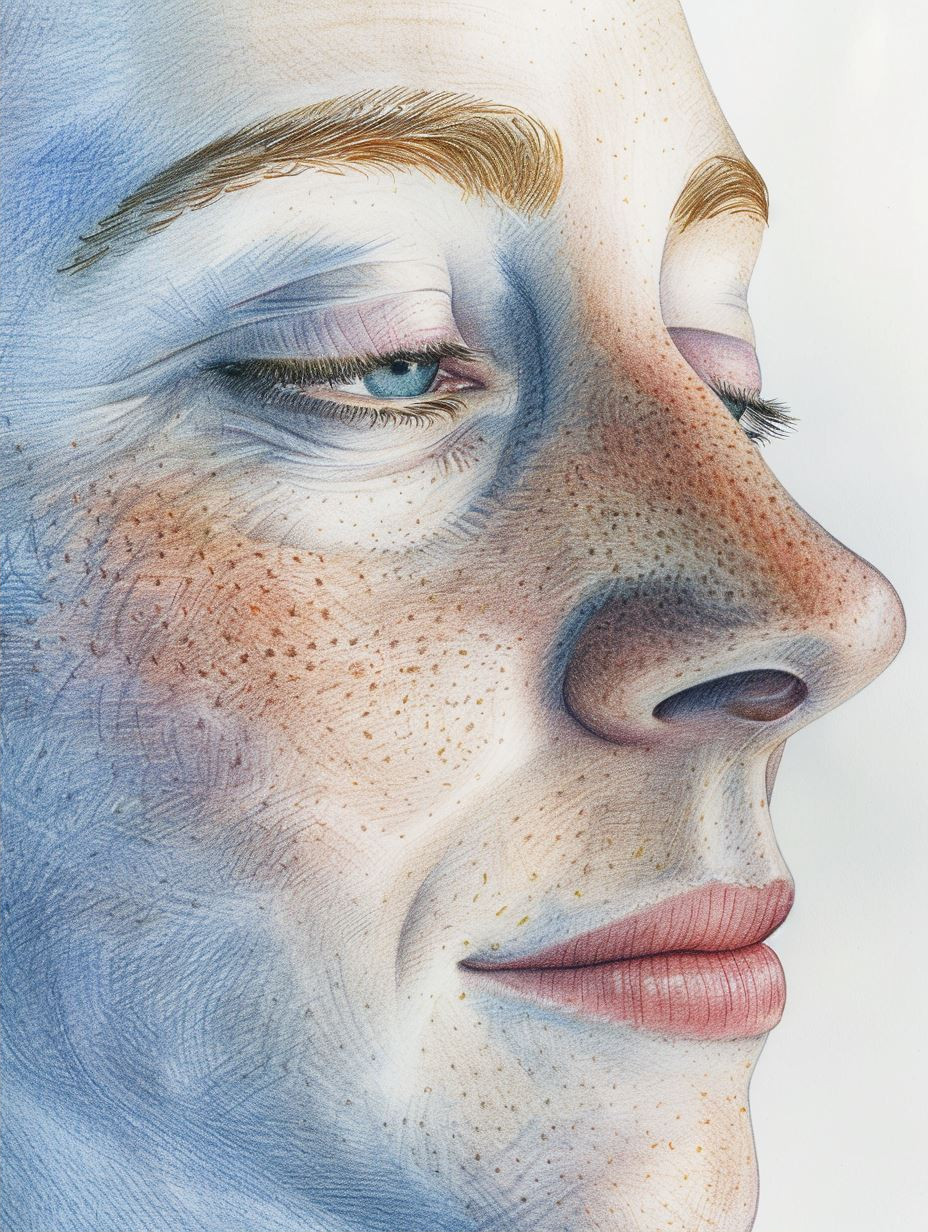 Hyper-Realistic Freckled Portrait Study