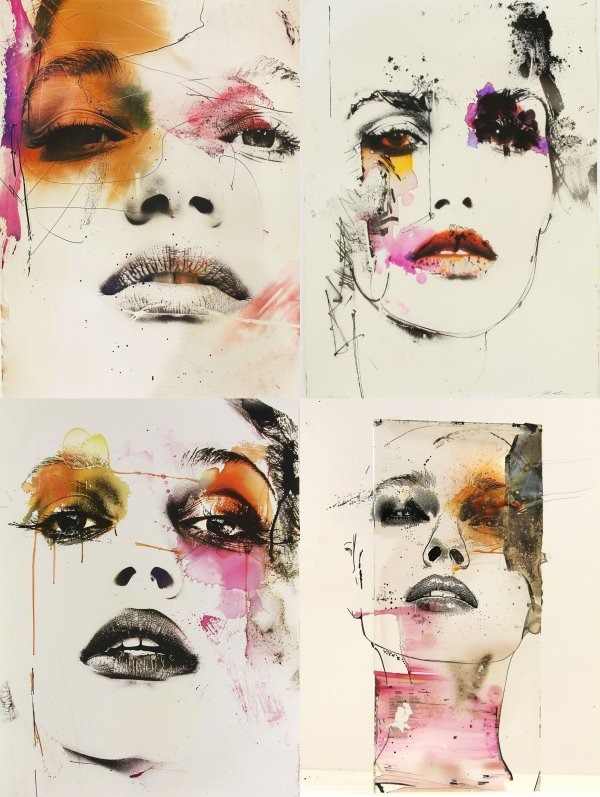 Abstract Fragmented Portrait Study