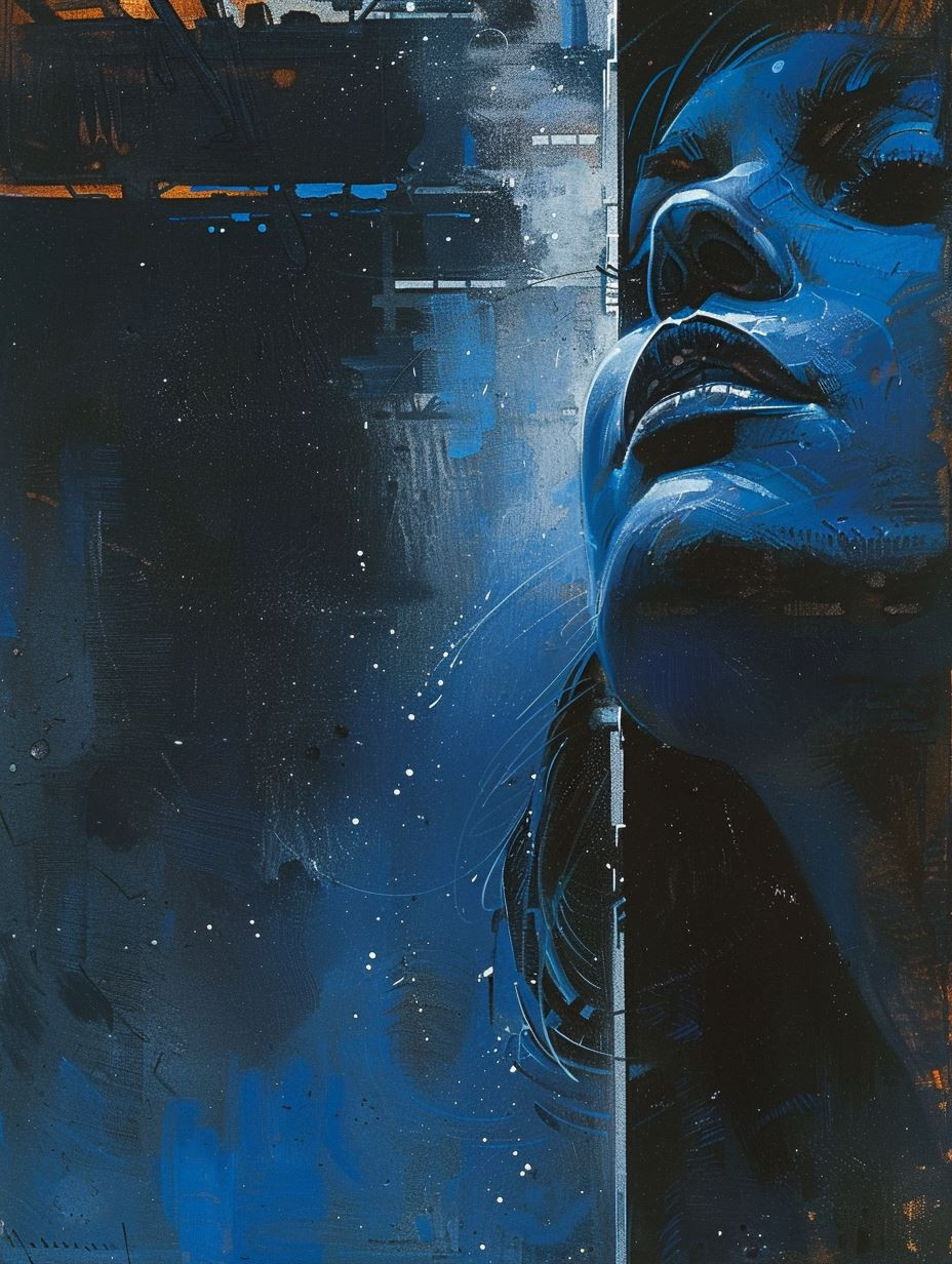 Azure Shadows of Digital Soul