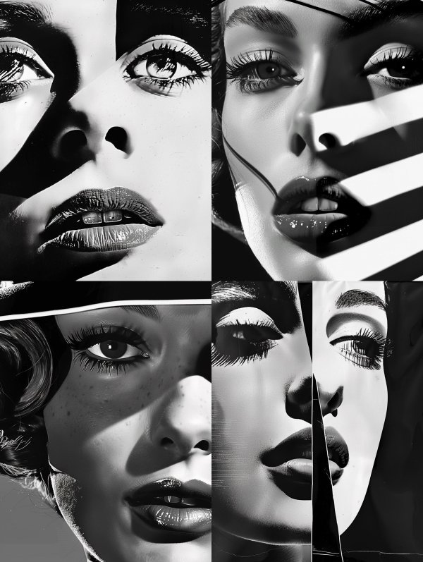 Fragmented Noir Beauty Portraits