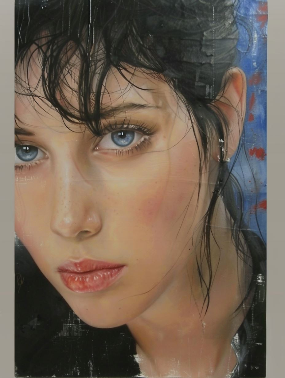 Melancholy Gaze in Oil