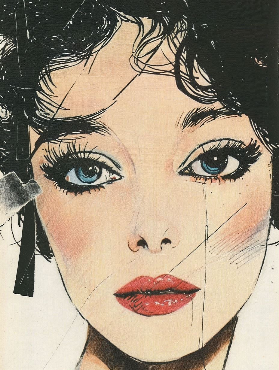 Vintage Pop Art Glamour Portrait