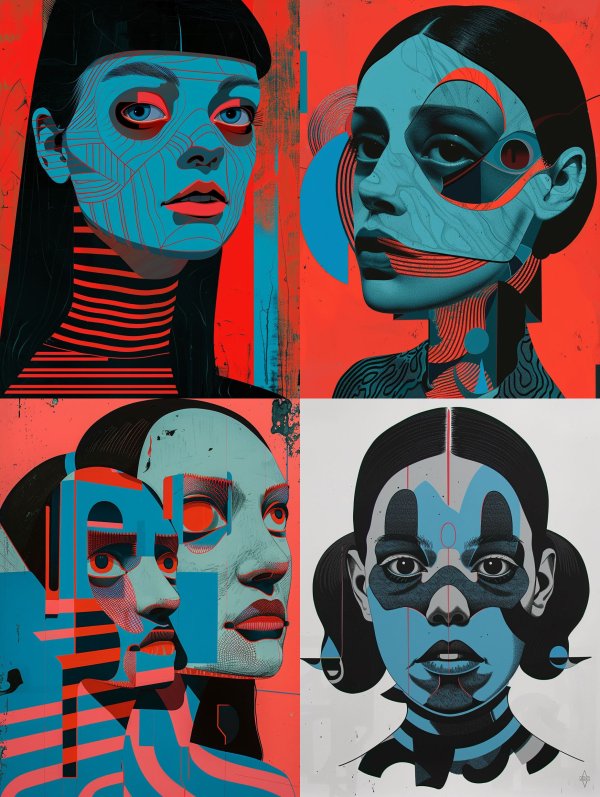 Neon Geometric Cyber Portrait