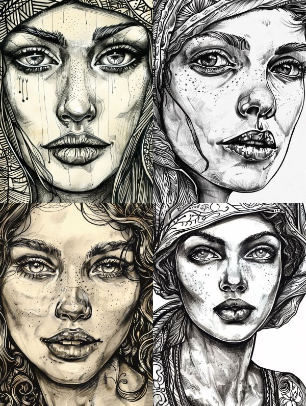 Ethereal Ink Portrait Studies