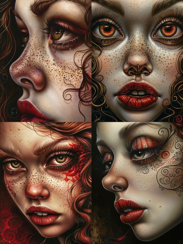 Melancholy Gaze of Freckled Beauty