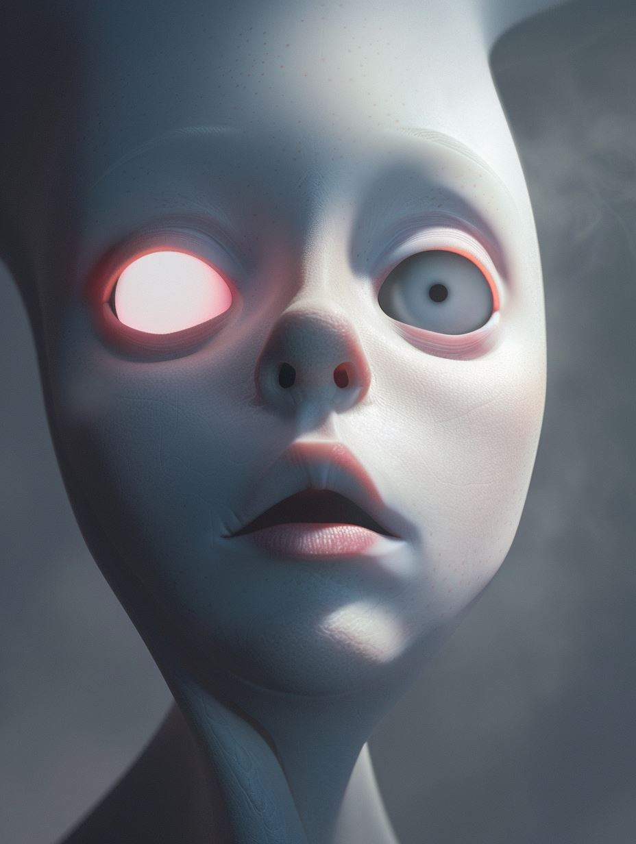 Fragmented Porcelain Soul Portrait
