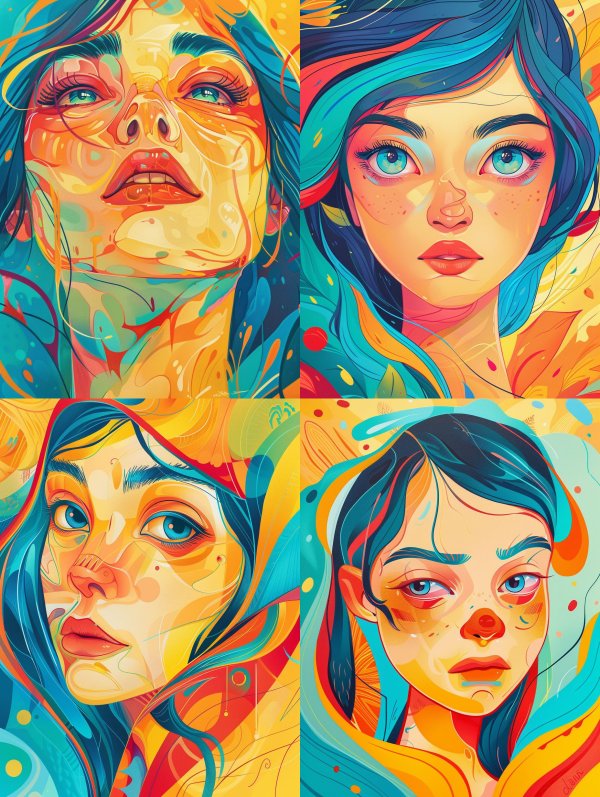 Prismatic Fluidity Portrait Study