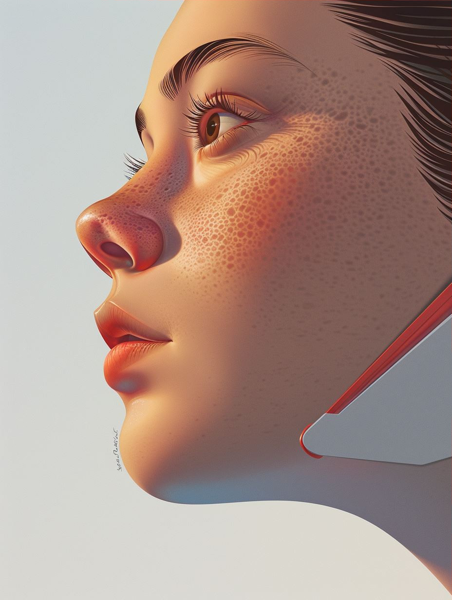 Crimson Gaze Cybernetic Portrait