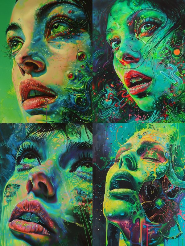 Neon Dreams Ethereal Portraiture