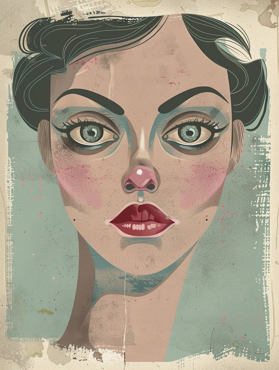 Vintage Surrealist Portrait Study