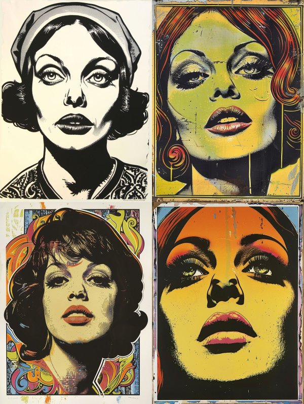 Vintage Noir Graphic Portrait