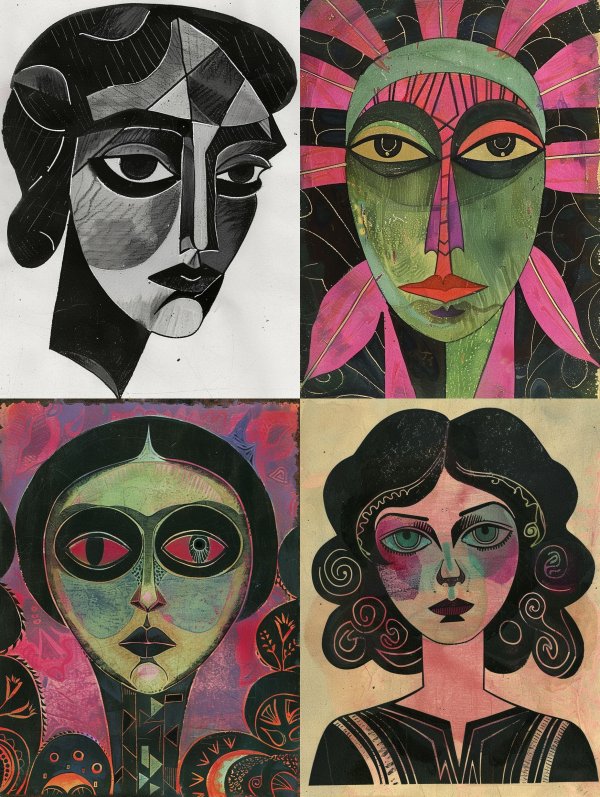Cubist Monochrome Muse