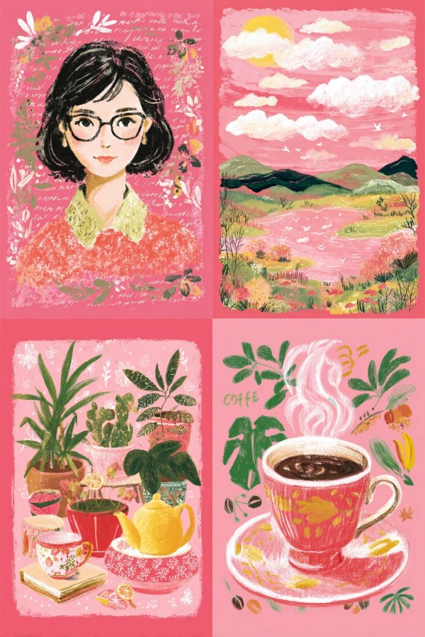 Rosy Pastel Portrait