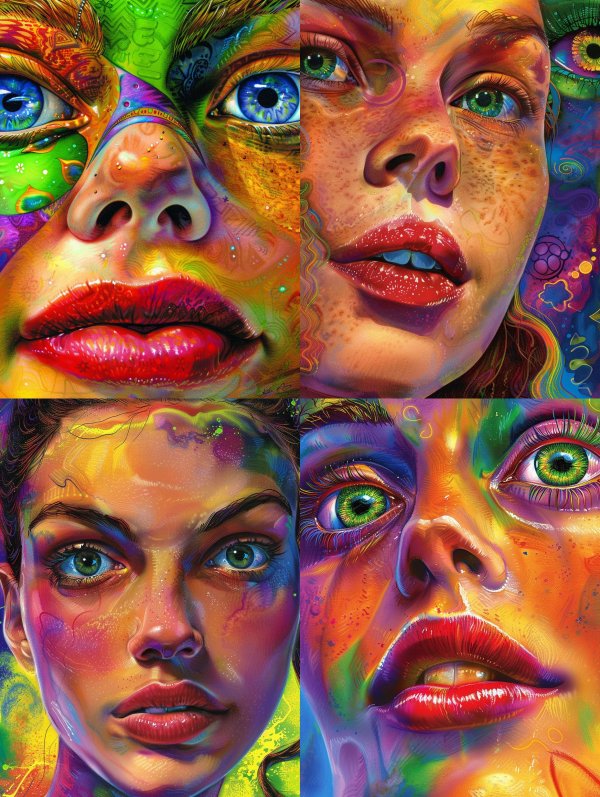 Psychedelic Prism Portrait Art