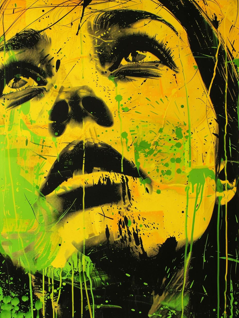 Neon Acid Portrait Splatter