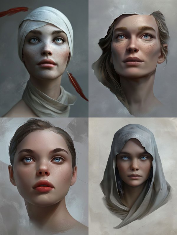 Ethereal Gaze in White Linen