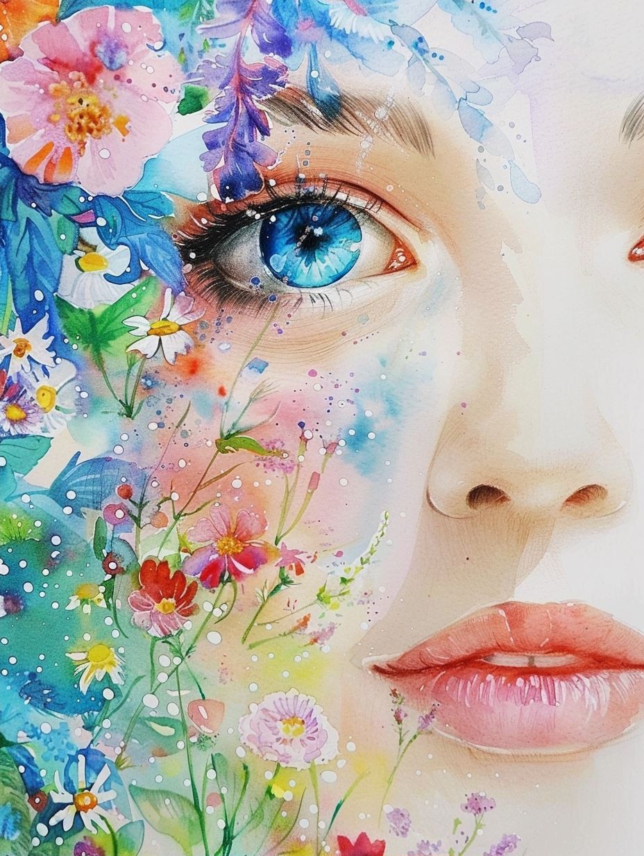 Ethereal Watercolor Gaze 2