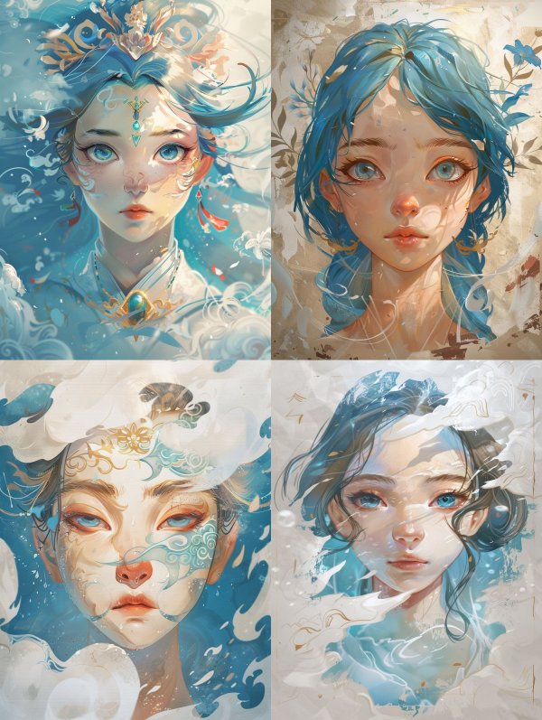 Celestial Azure Spirit Portrait