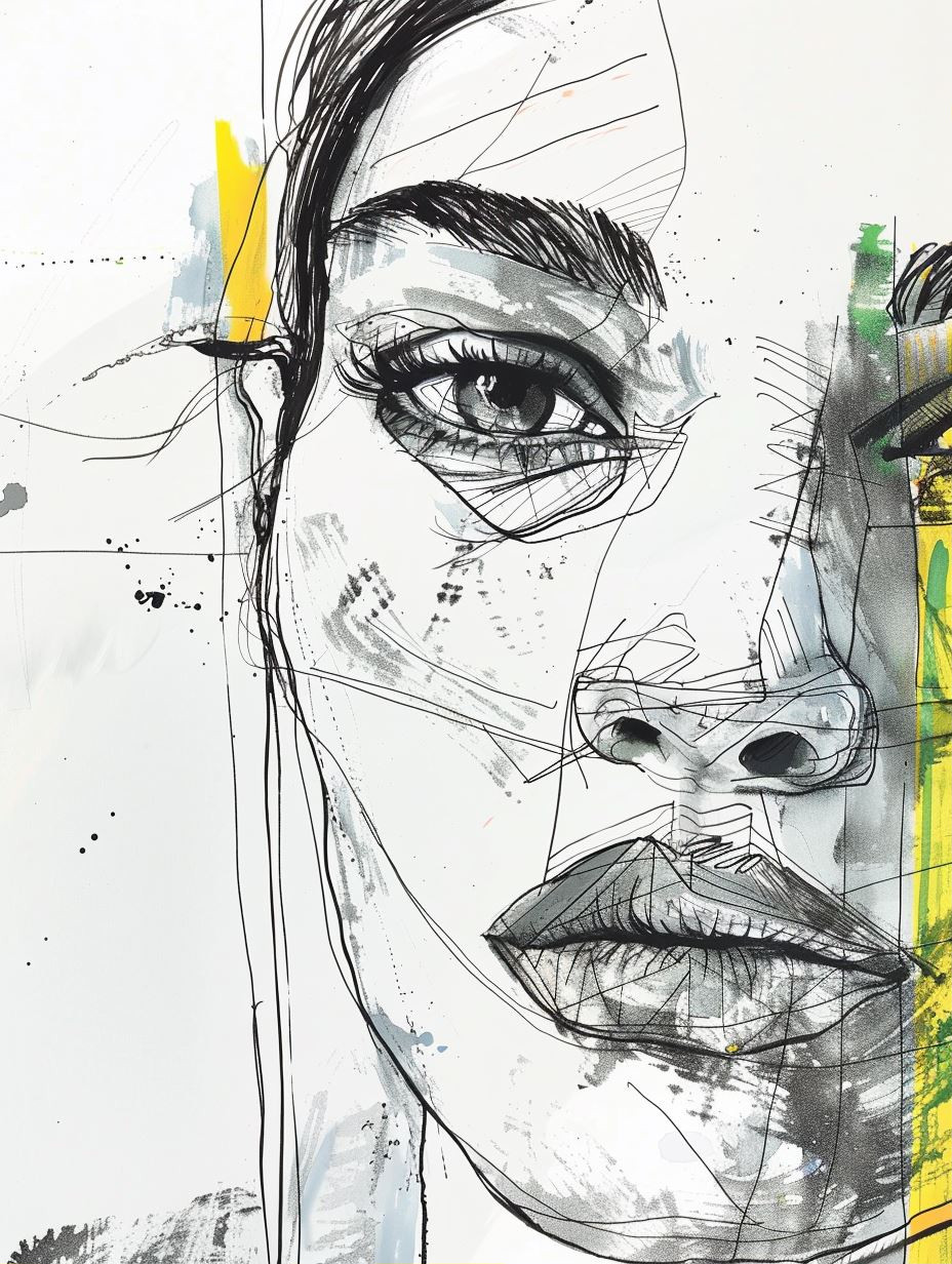 Fragmented Urban Portrait Sketch