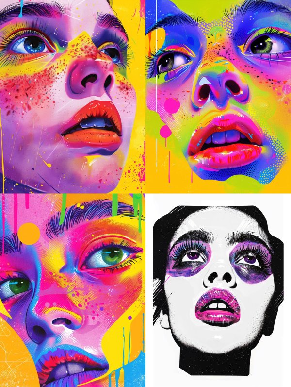 Neon Psychedelic Portrait Explosion