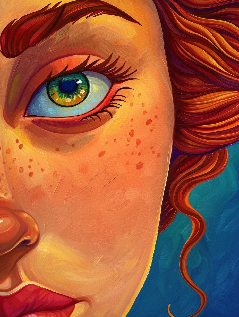 Vibrant Crimson Tresses Portrait