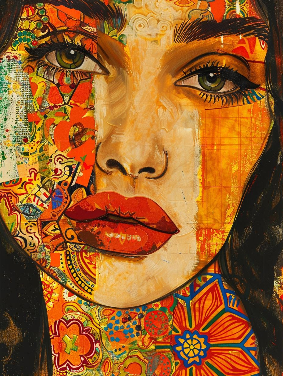 Vibrant Mosaic Portrait of Soul