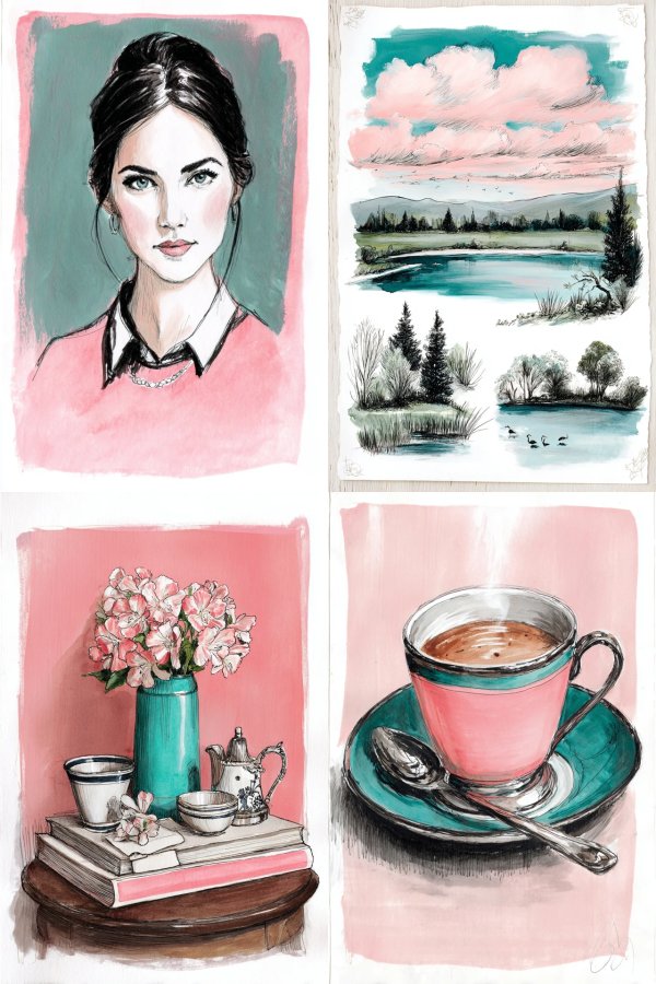 Rosy Ink Portrait