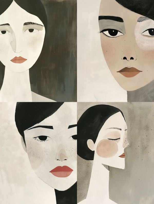 Minimalist Modernist Portrait Study