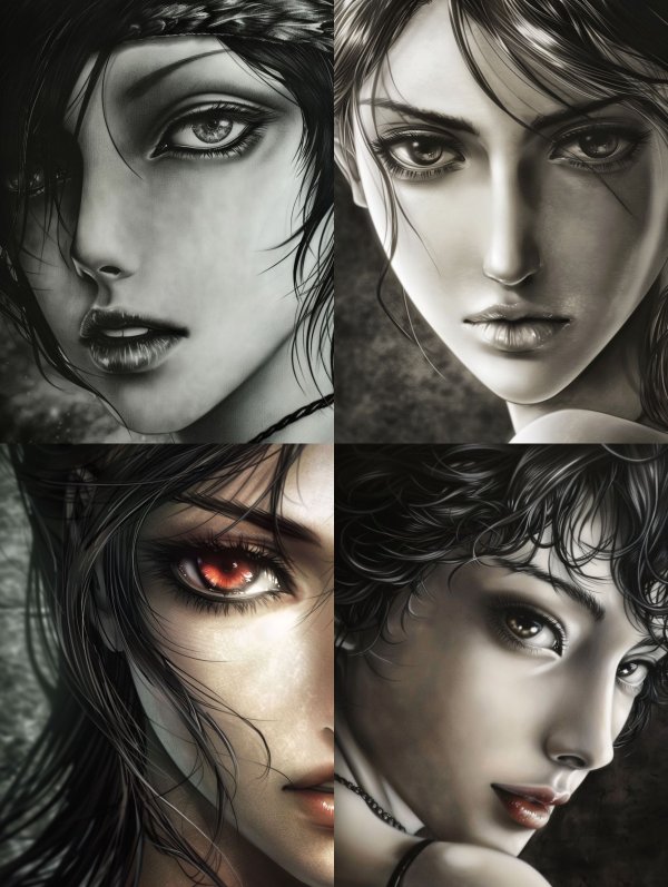 Ethereal Monochrome Noir Portrait